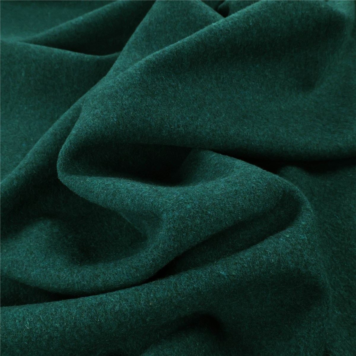 Velvet Wool - Coat - Plain - Vert Canard
