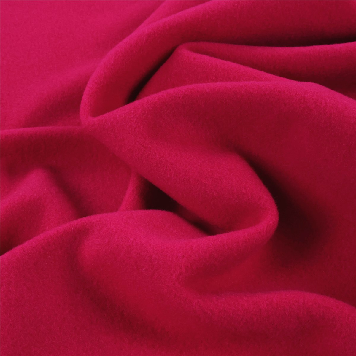 Velvet Wool - Coat - Plain - Fuchsia