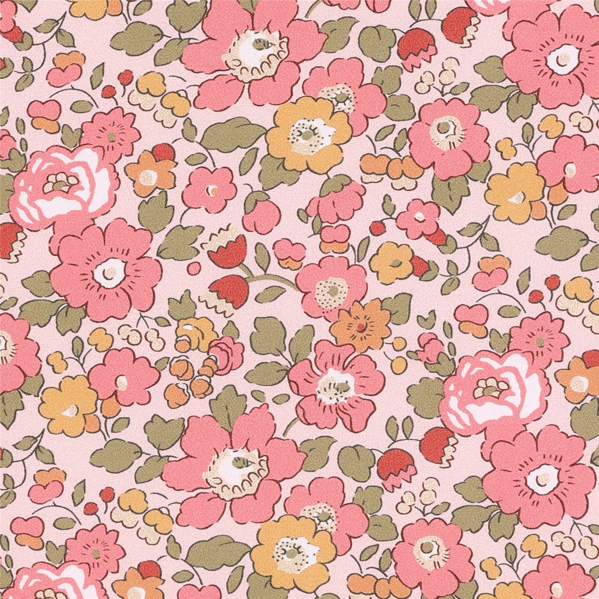 Liberty Silk Crepe de Chine - Betsy Field - Rose thé