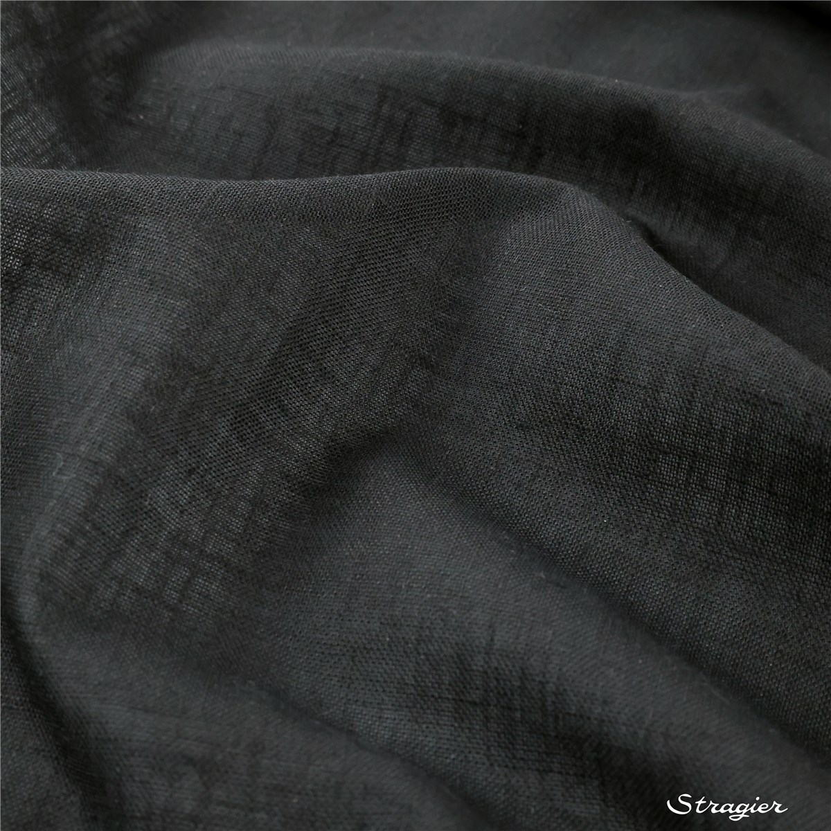 Etamine Laine et polyester - uni - Noir