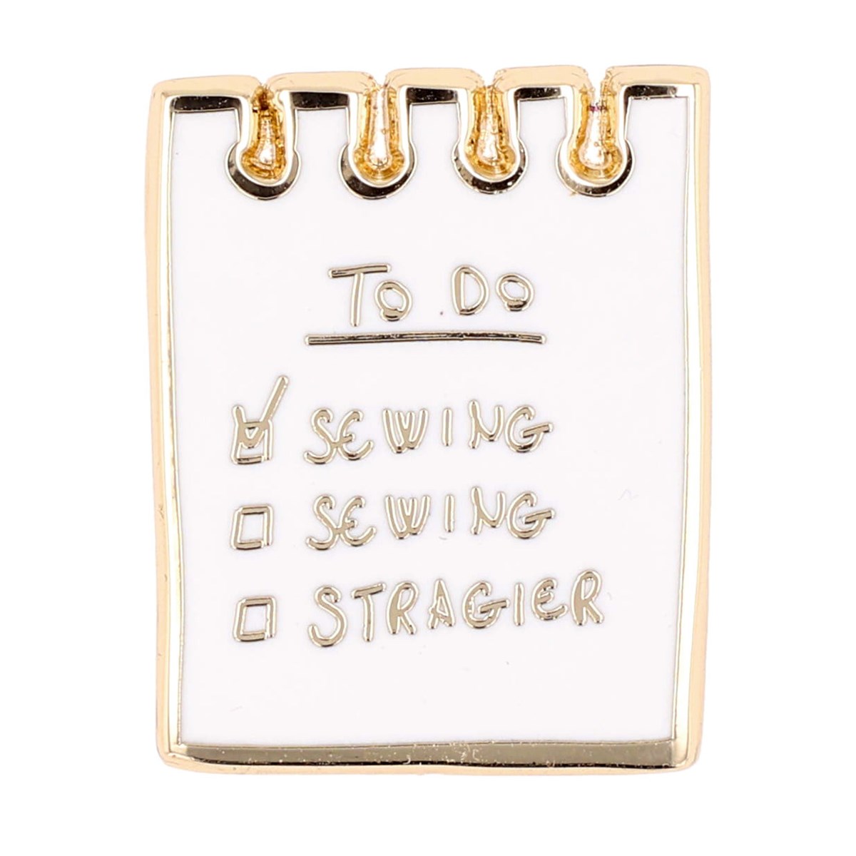 Pin's Stragier - ToDo List Stragier - Blanc et Or 