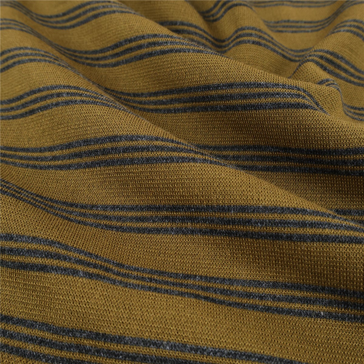 Knitted fabric - crease-free - Rayures 3mm-2mm - Olive