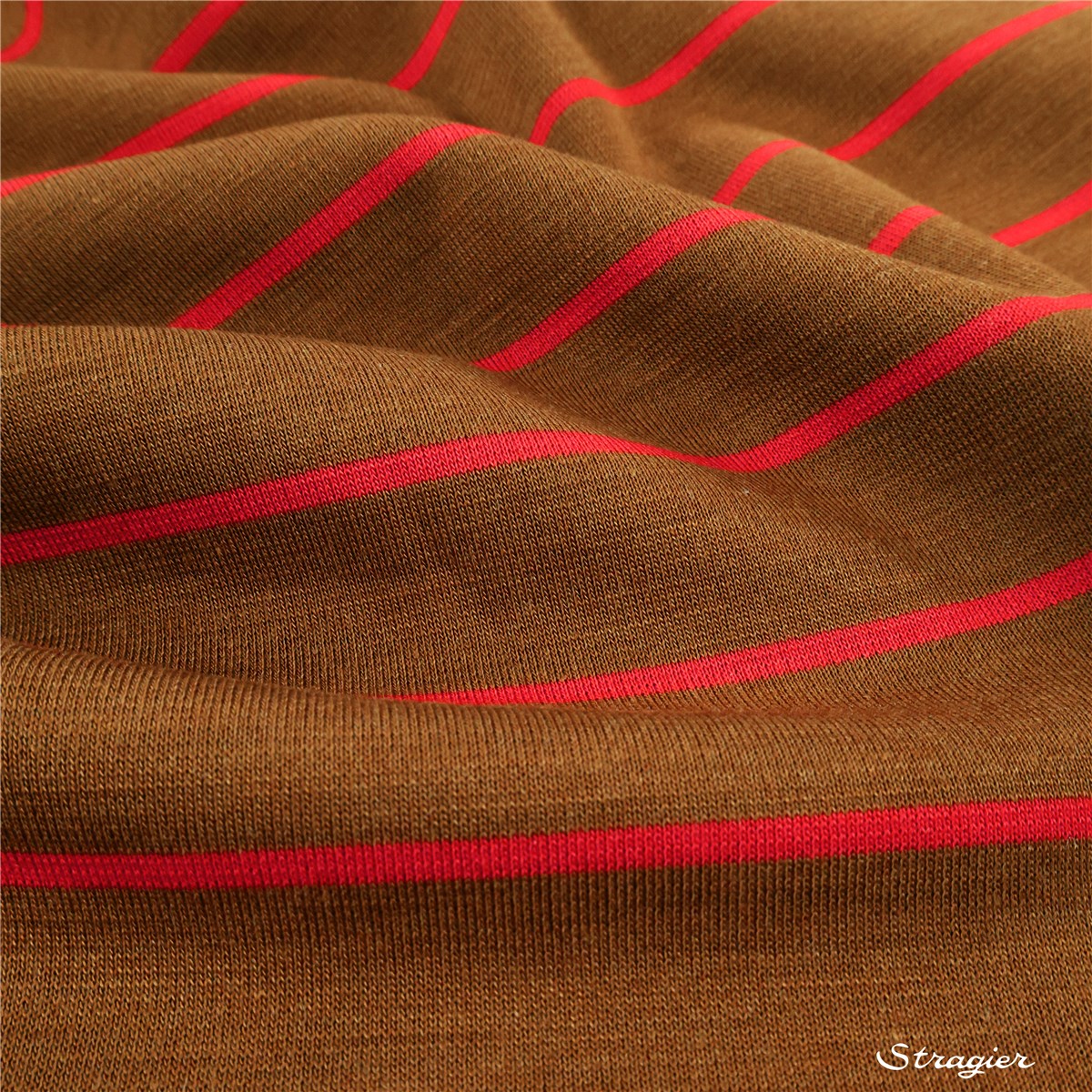Knitted fabric - crease-free - Rayures 5mm - Ecureuil-Rouge
