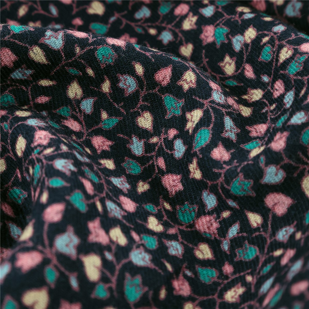 Wool & Cotton - Tulip Garden - Marine-Jasmin
