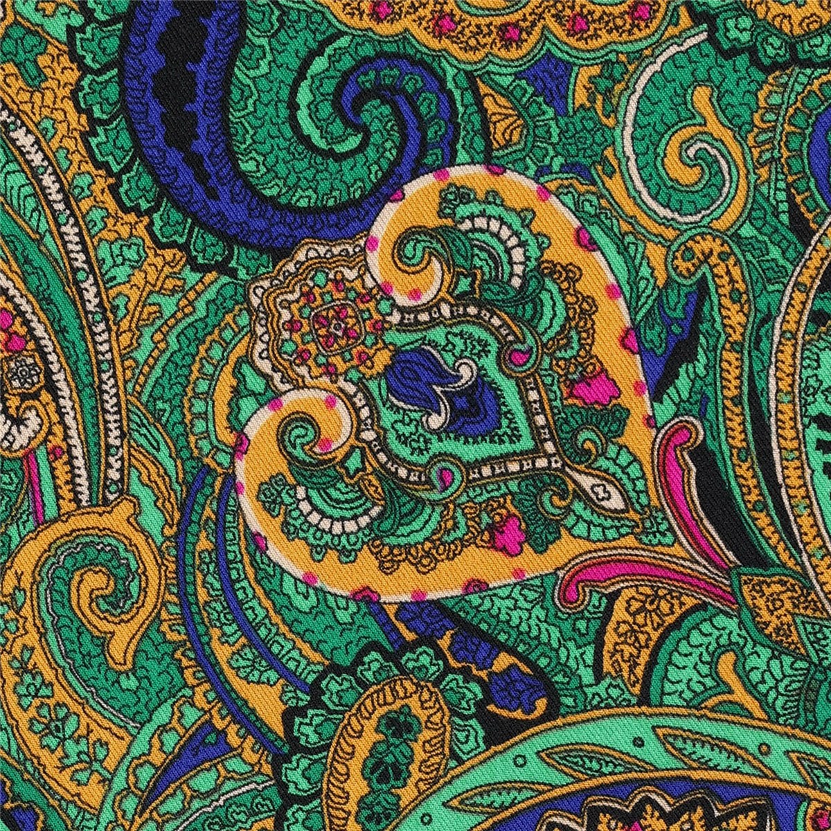 Twill Soft - Floral Paisley - Emeraude-Safran 