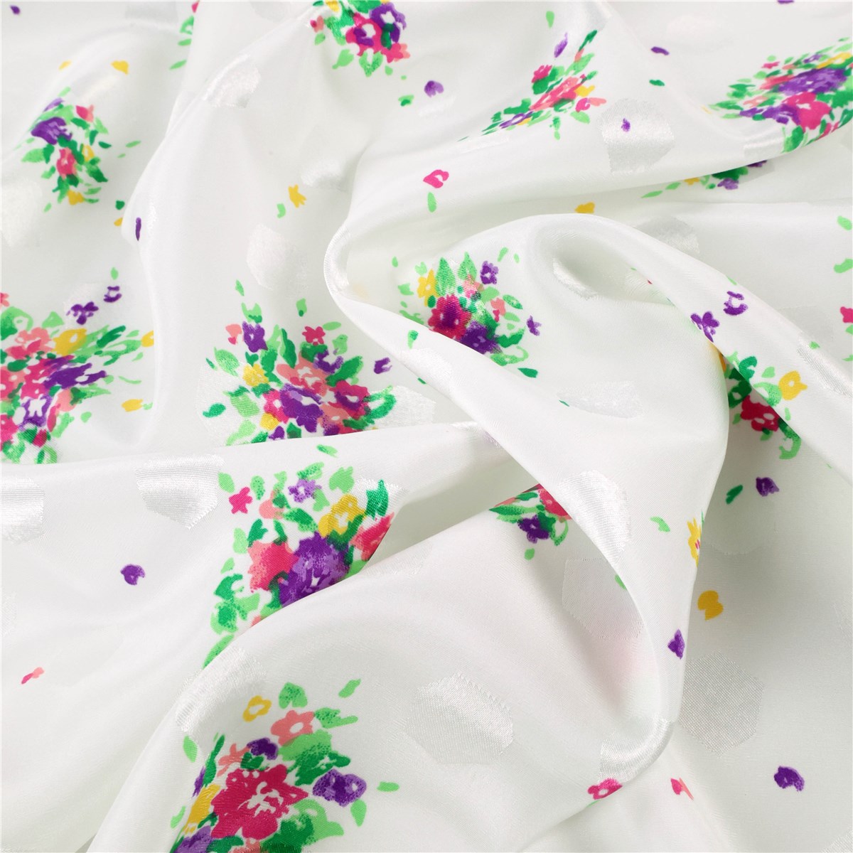 Crepe de Chine - Microfibre - Floralie-Damassé - Printanier