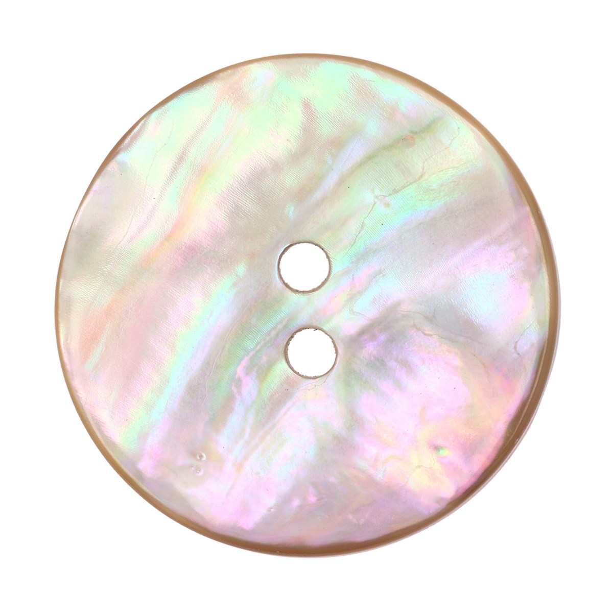Bouton de Nacre ondulé - 013390 - Beige irisé - 29 mm
