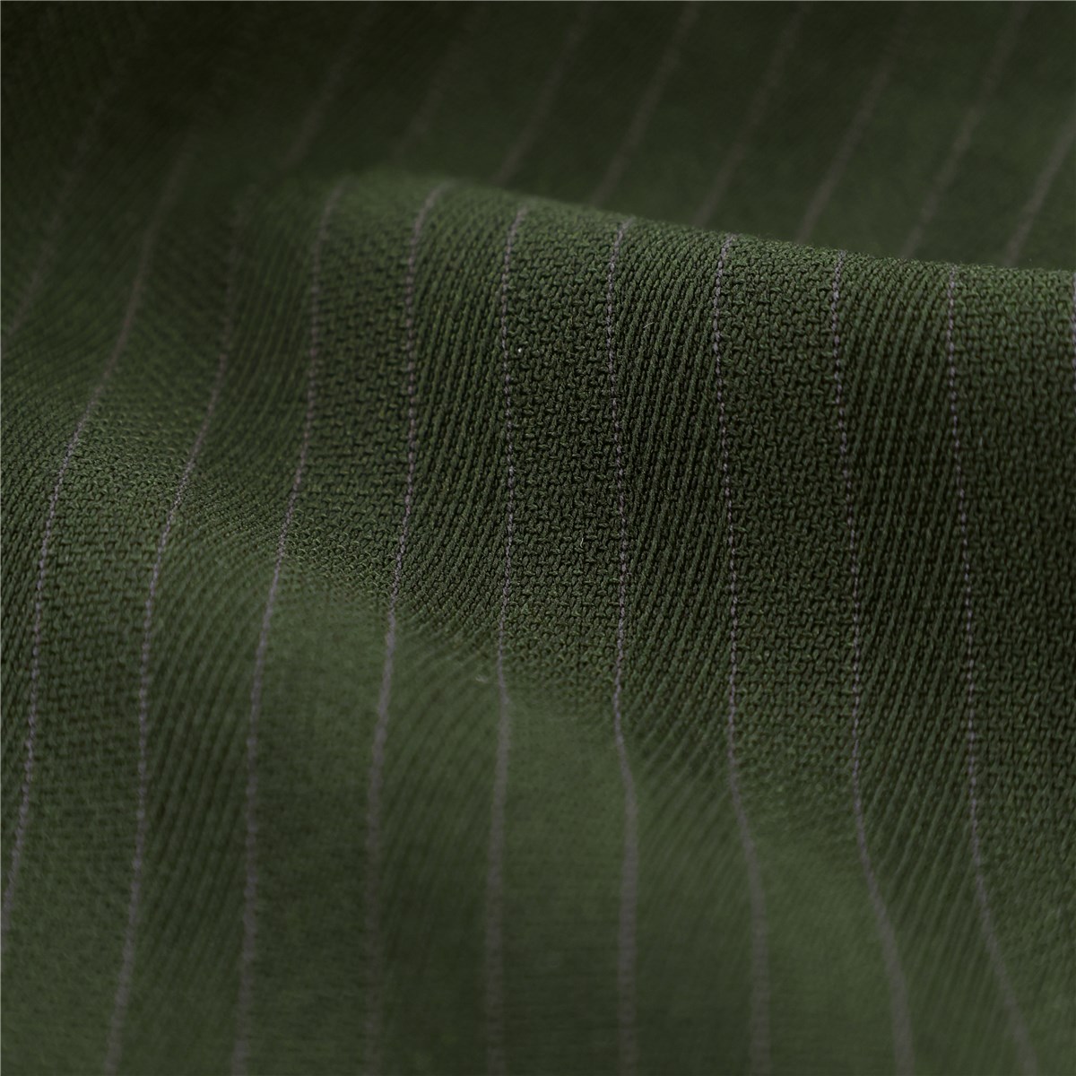Wool - Stretch - Fines rayures écart 8mm - Kaki foncé