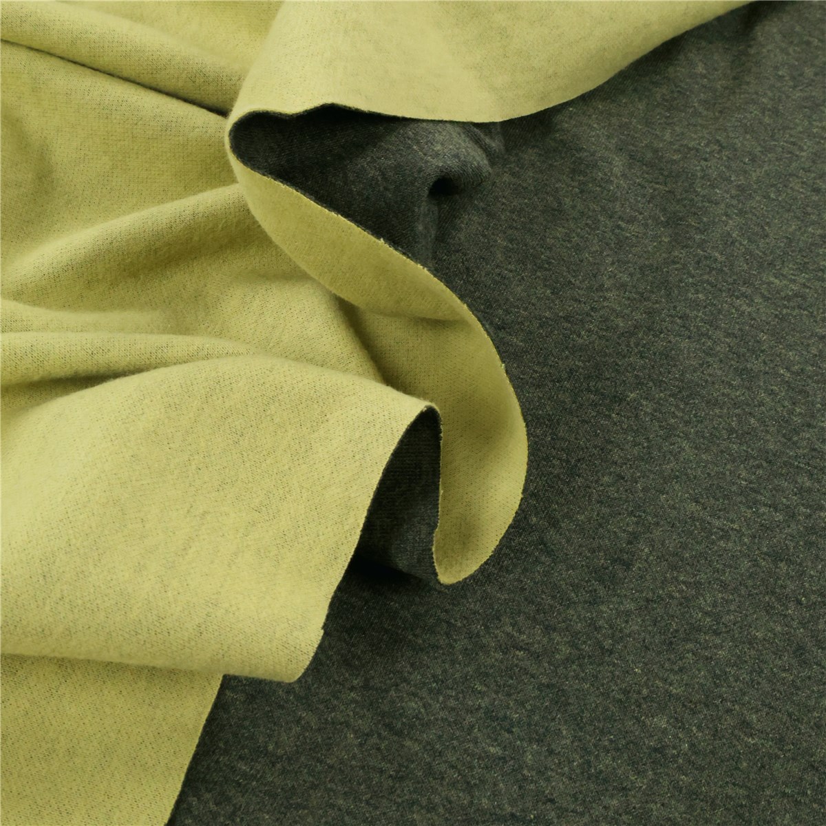 Interlock  Coton Double Face - uni - Kaki-Anis 