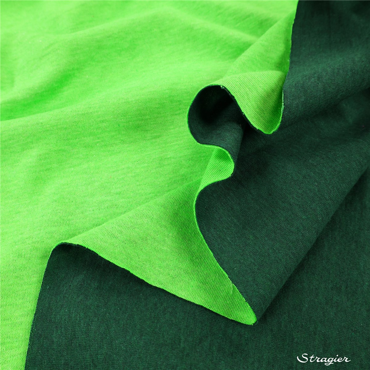 Interlock Coton double face - Uni - Vert Bouteille-Pomme