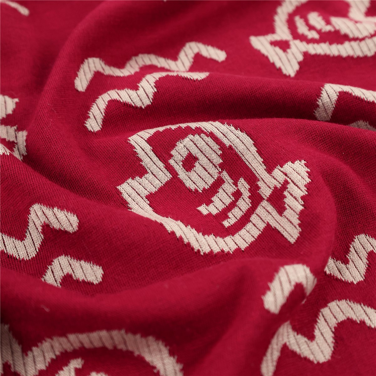 Maille Jacquard - Piranha - Bordeaux-Beige 