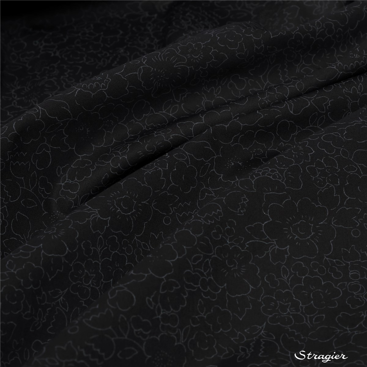 Liberty Tana Lawn - Betsy Silhouette - Gris Perle sur Noir