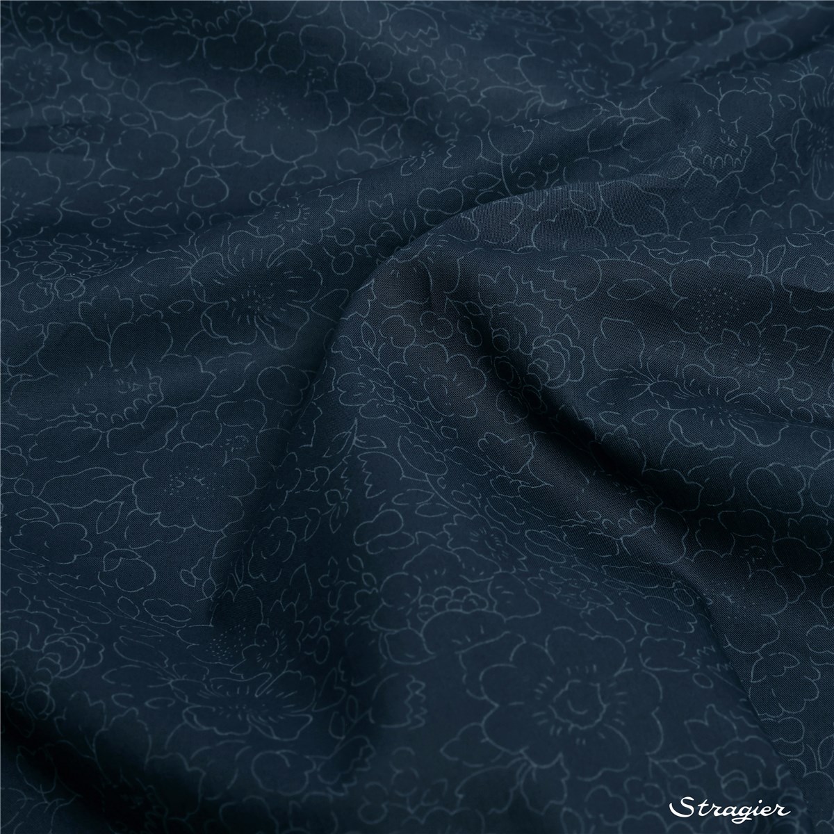 Liberty Tana Lawn - Betsy Silhouette - Gris Perle sur Marine