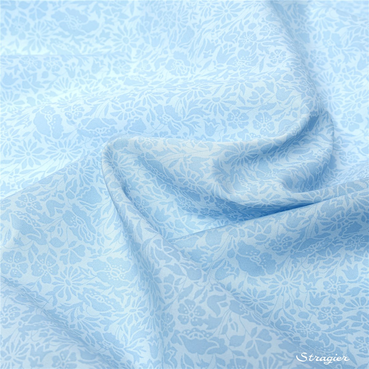 Liberty Tana Lawn - Poppy Day - Bleu Azur Ton sur Ton