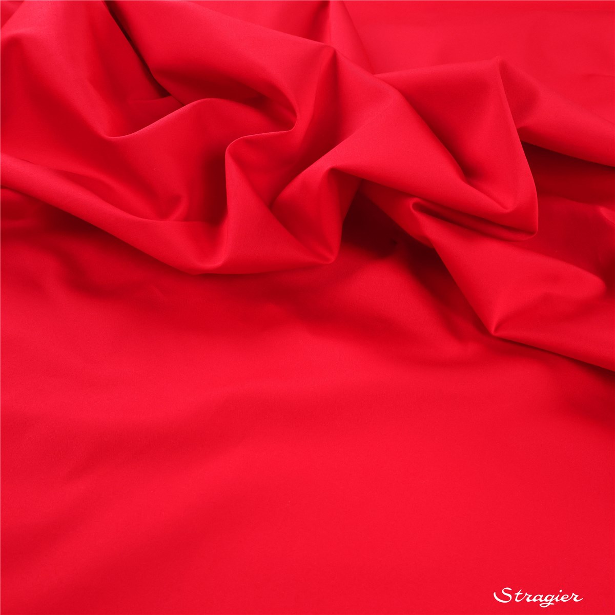 Satin de Coton Extensible - uni - Rouge 