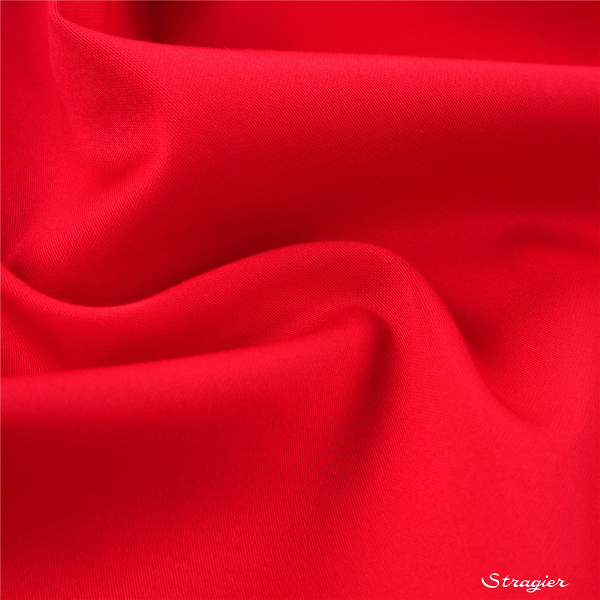 Satin de Coton Extensible - uni - Rouge 
