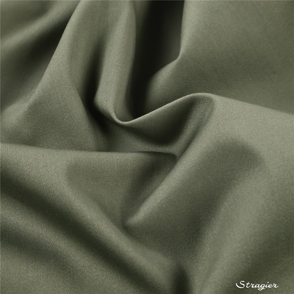 Satin de Coton Extensible - uni - Kaki 