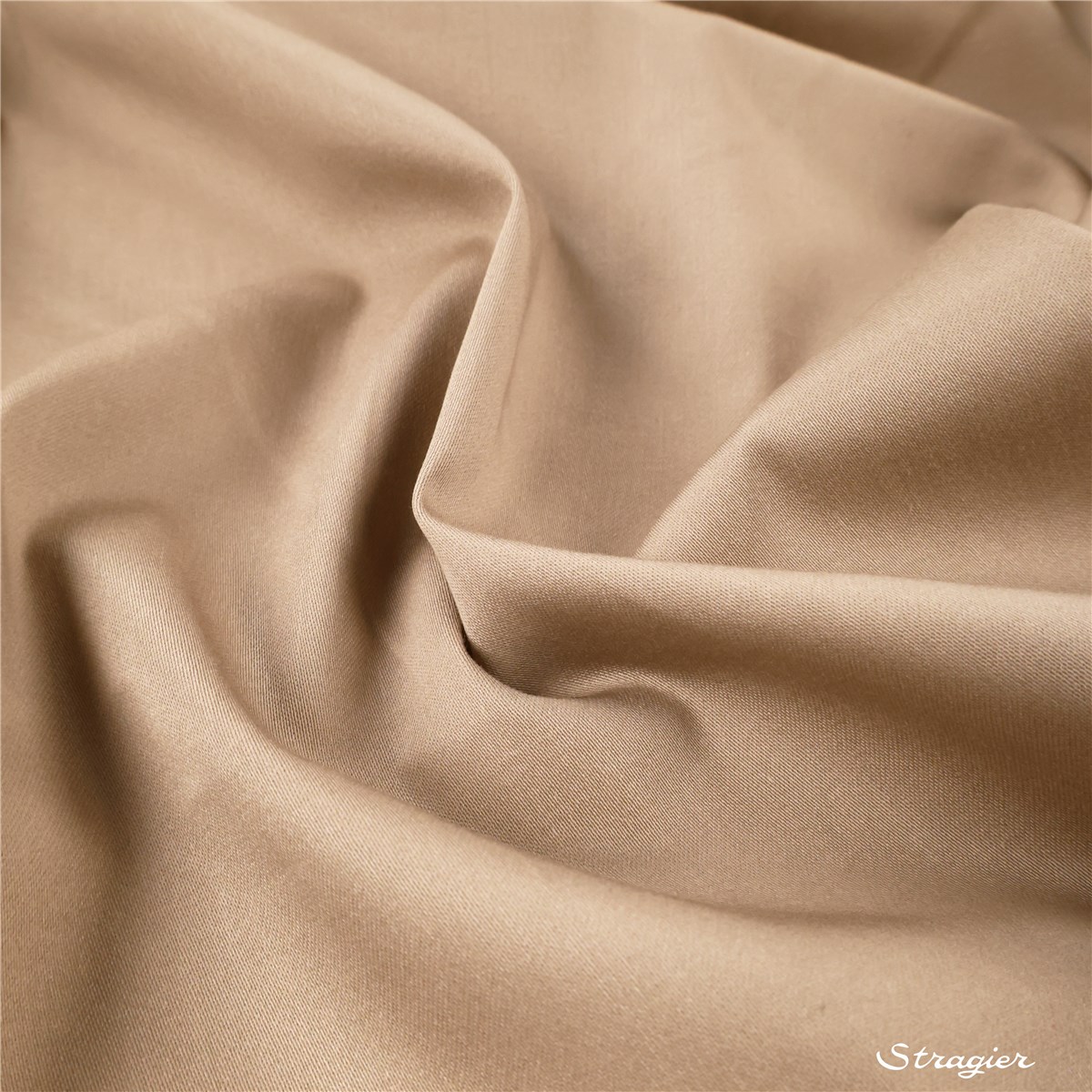 Satin de Coton Extensible - uni - Camel 