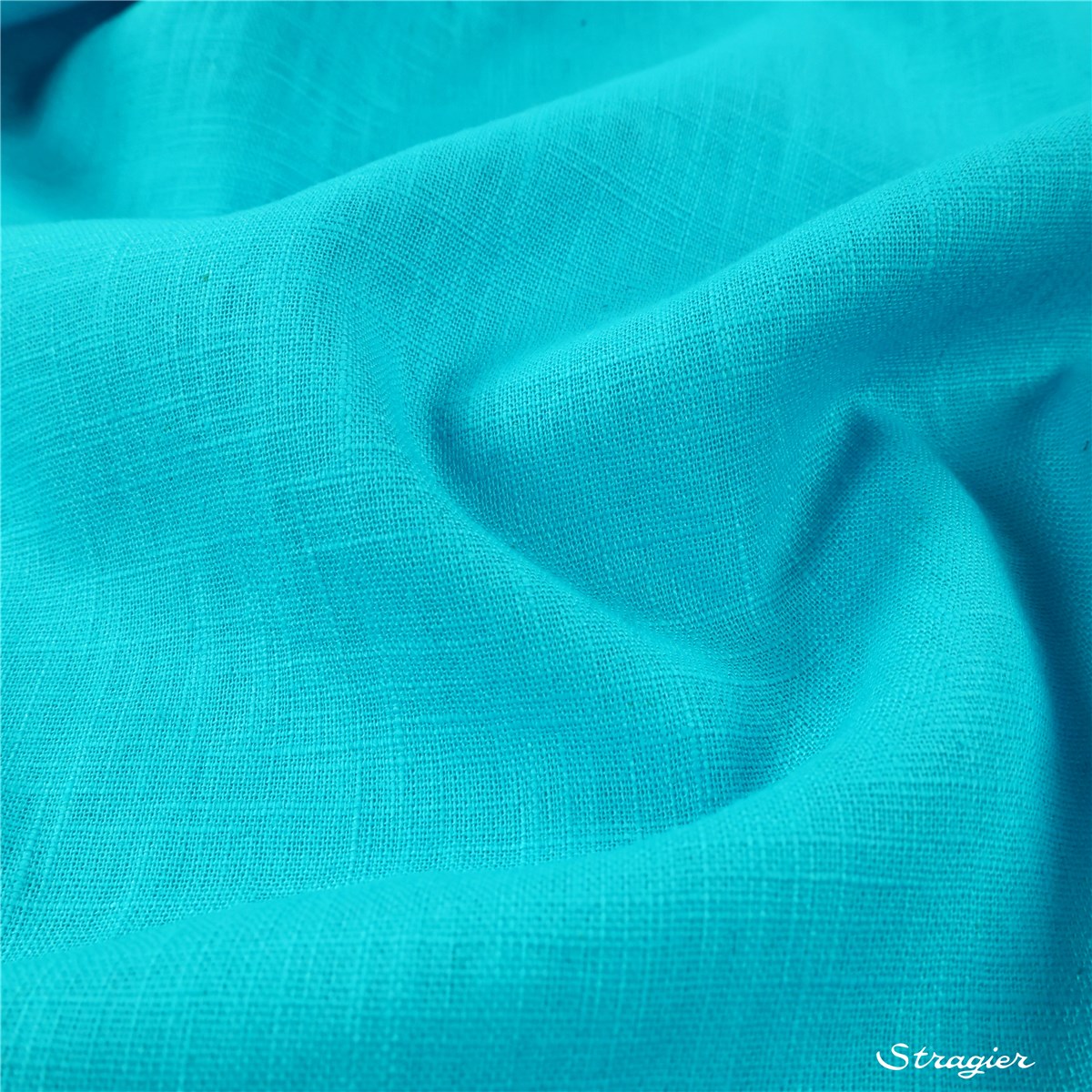 Toile pur Lin - Uni - Turquoise