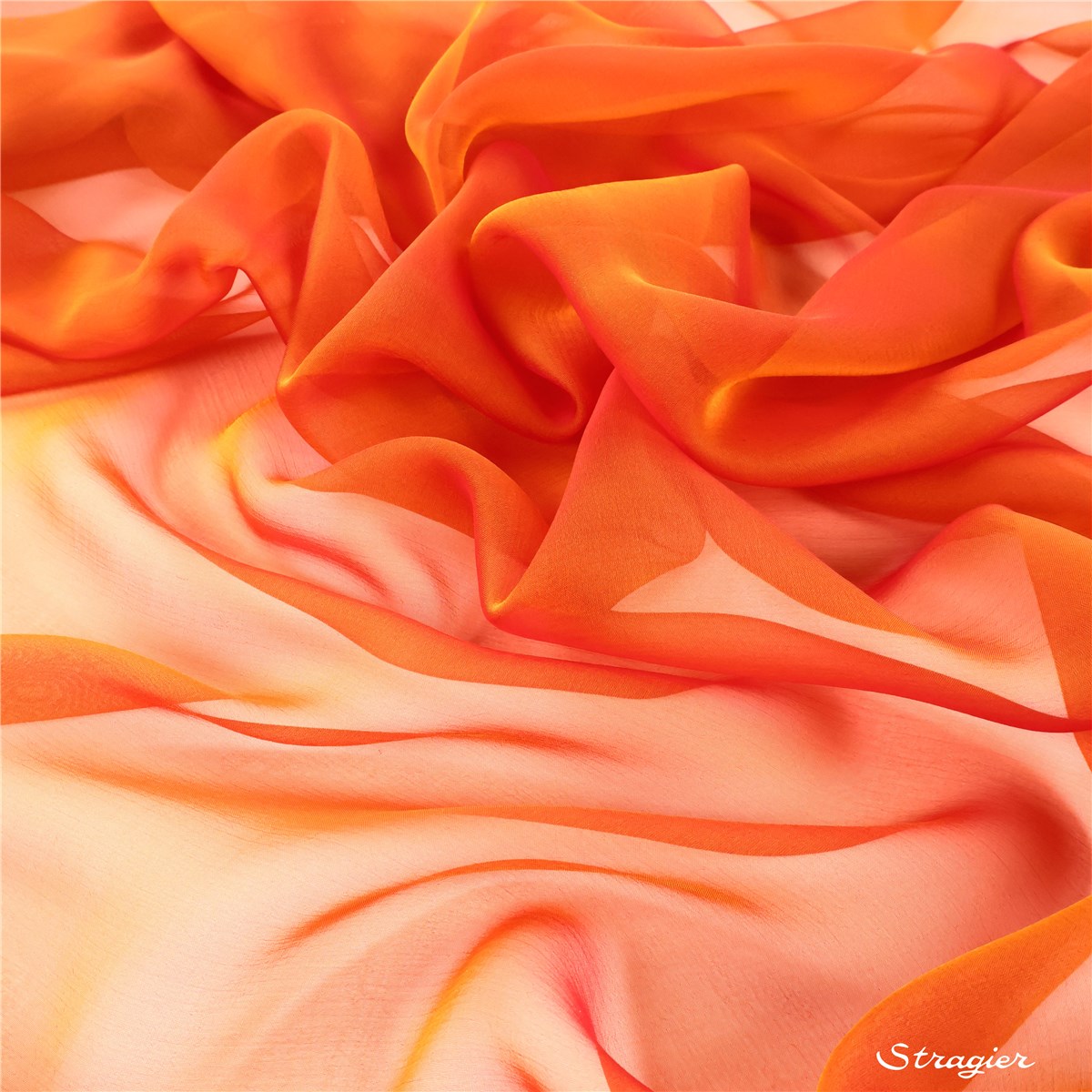 Silk Chiffon - changeant - Plain - Firecracker
