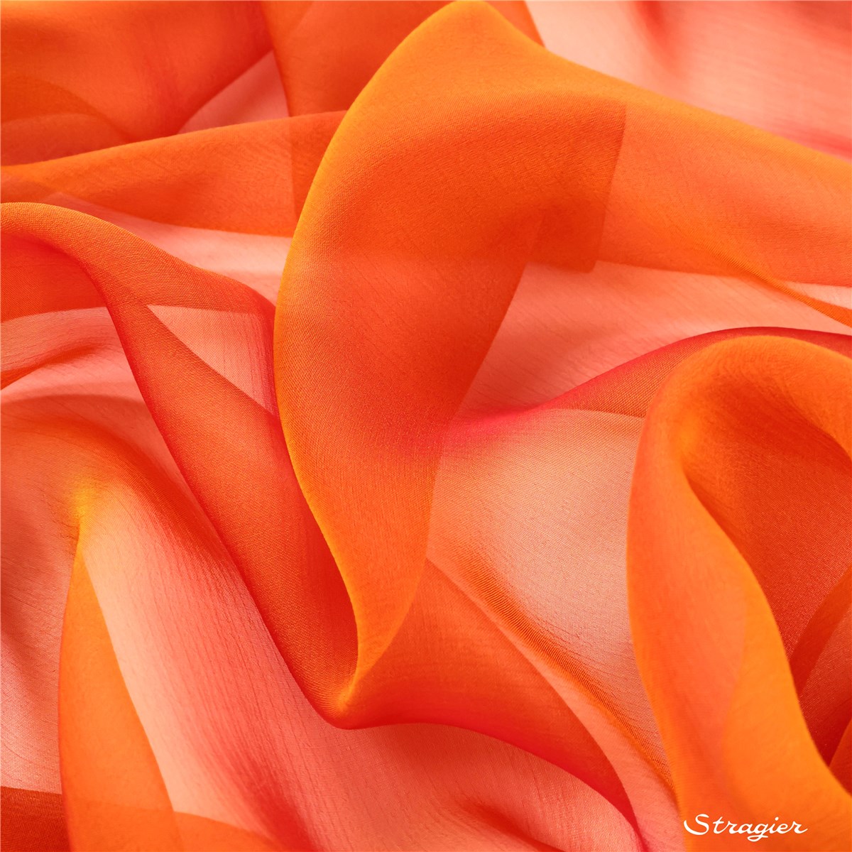 Silk Chiffon - changeant - Plain - Firecracker