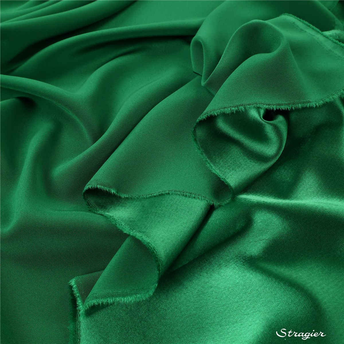 Satin Crepe - heavy - uni - Vert Fougère