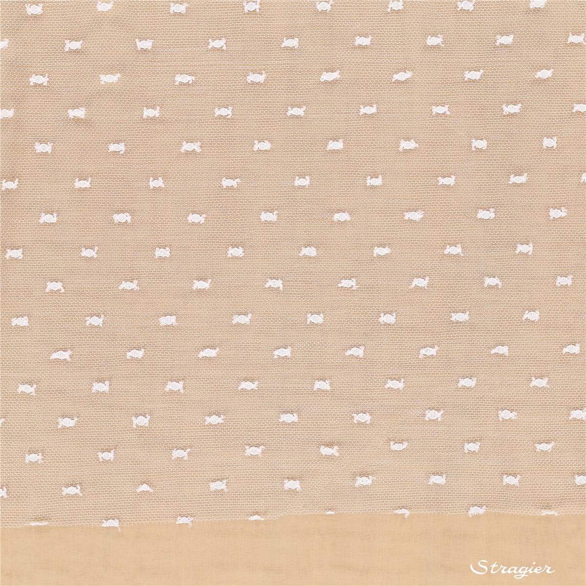 Dentelle de Calais - Voilette Plumetis - Ivoire clair Stragier - 135 cm