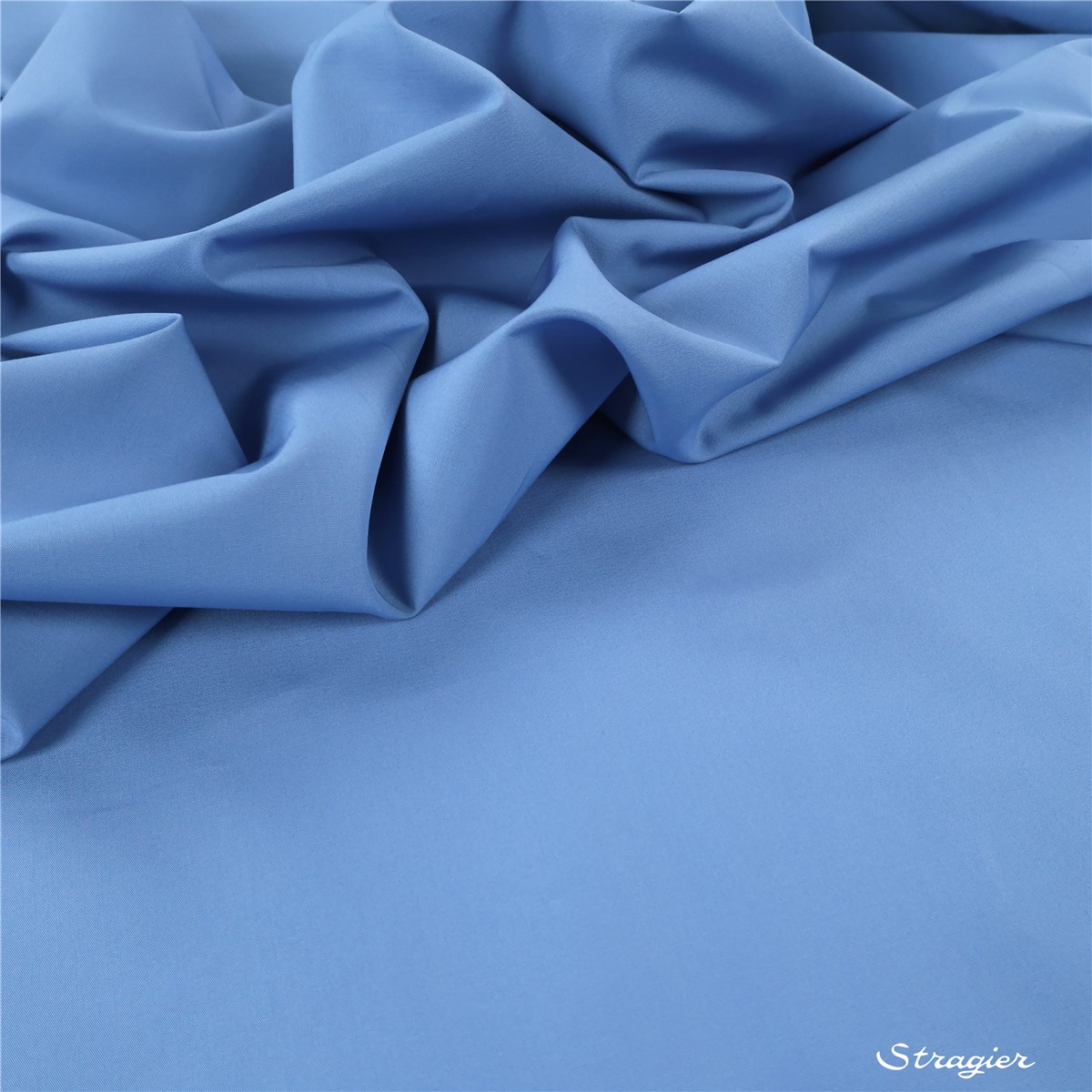 Poplin 59 threads/cm - Plain - Bleu Barbeau
