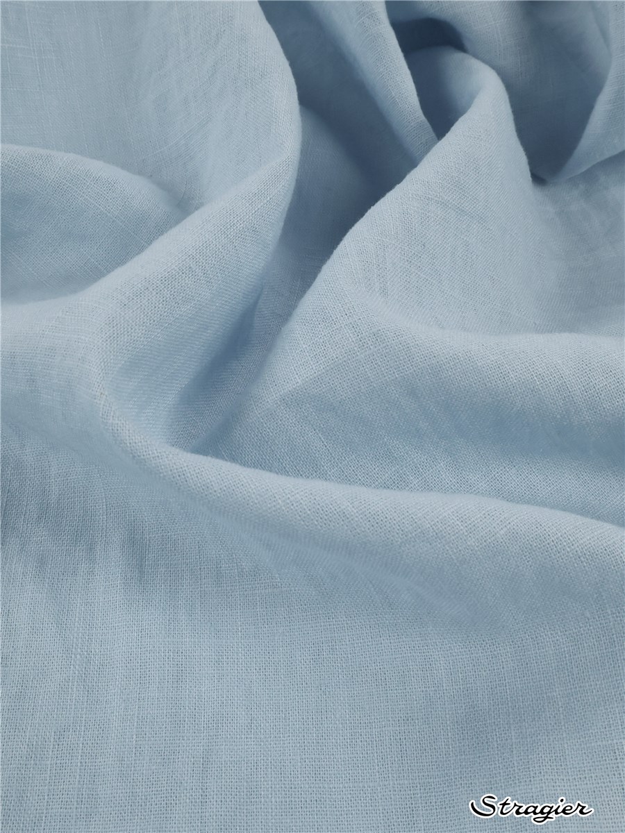 Linen - thin - Plain Wave - washed - Uni - Bleu Perle