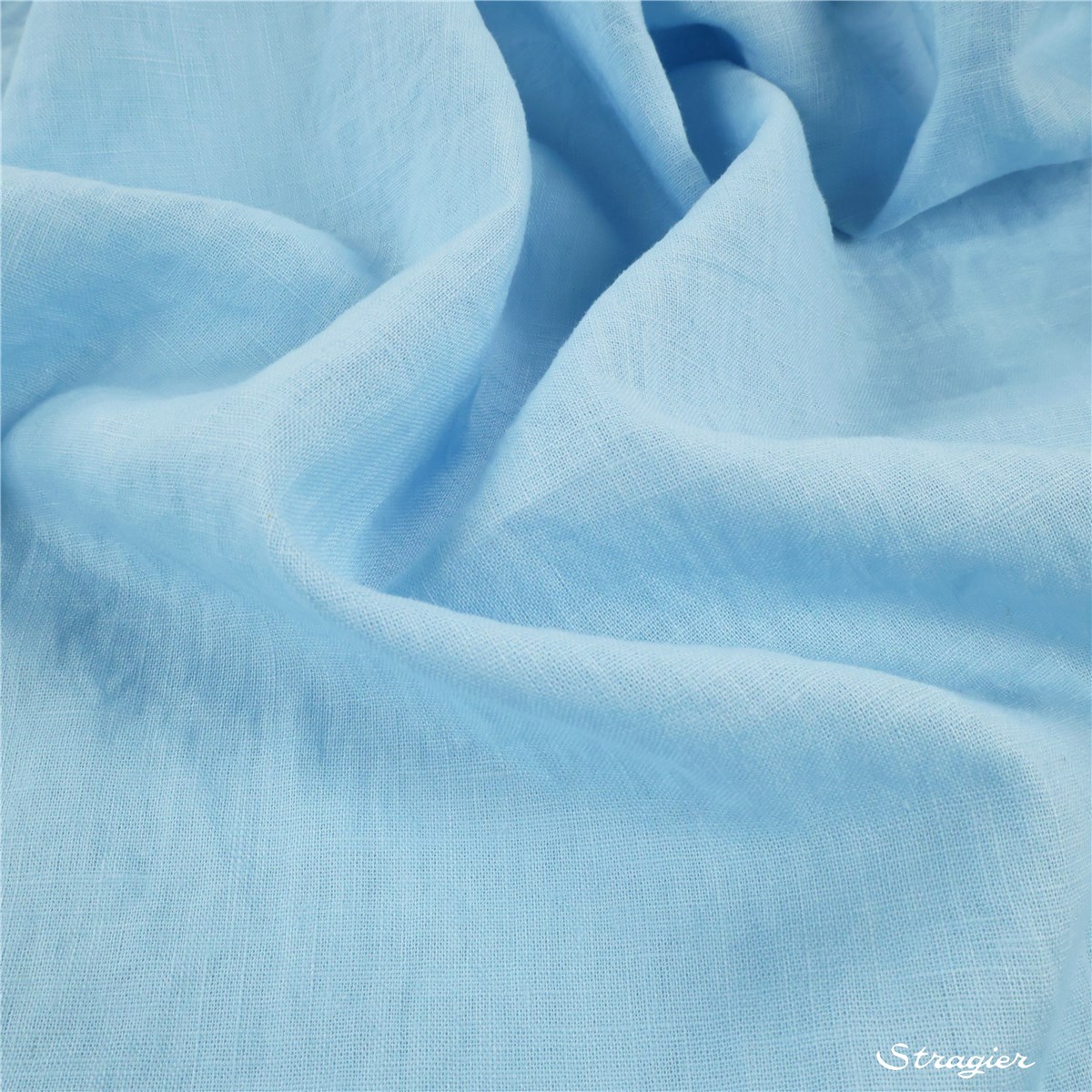 Fine toile de Lin lavé - Uni - Bleu Perle