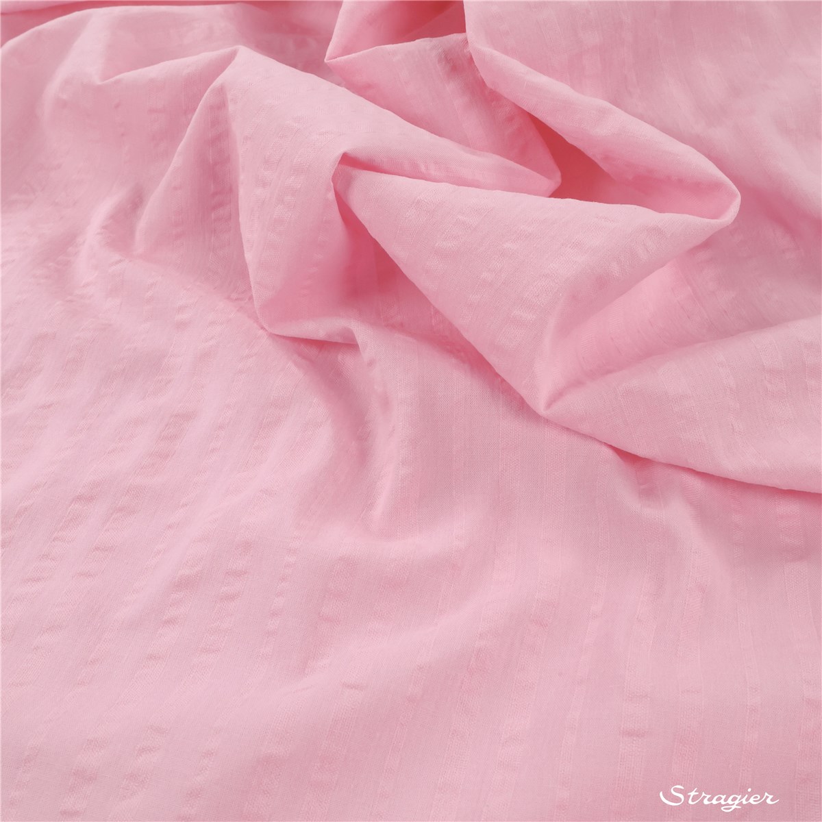 Pure Cotton Seersucker - uni - Rose perle