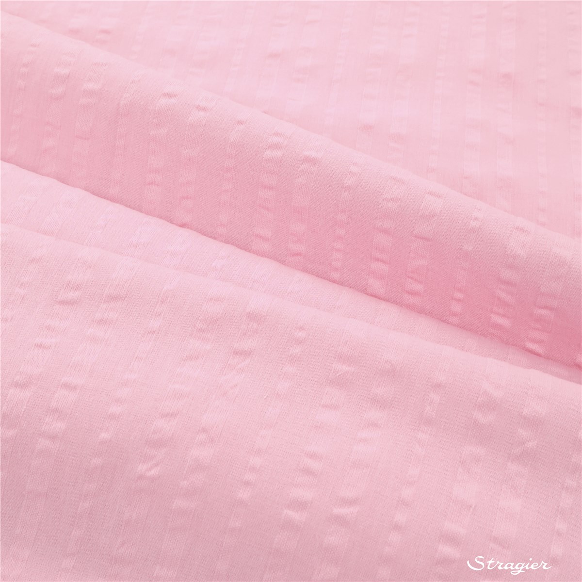 Seersucker Pur Coton - uni - Rose perle 