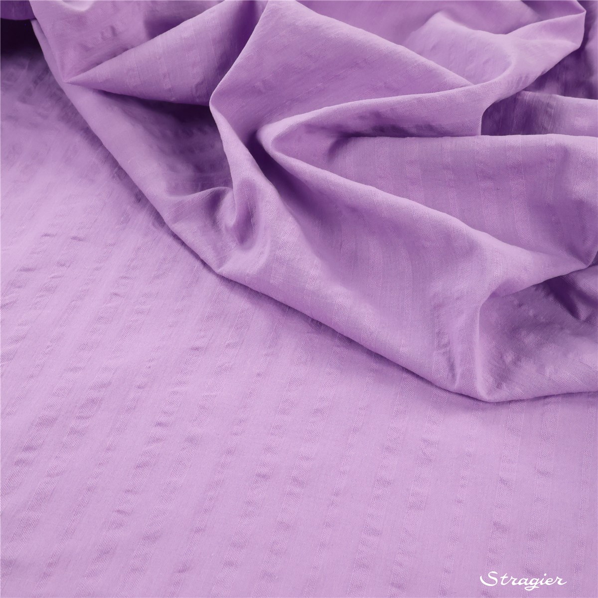 Pure Cotton Seersucker - uni - Parme