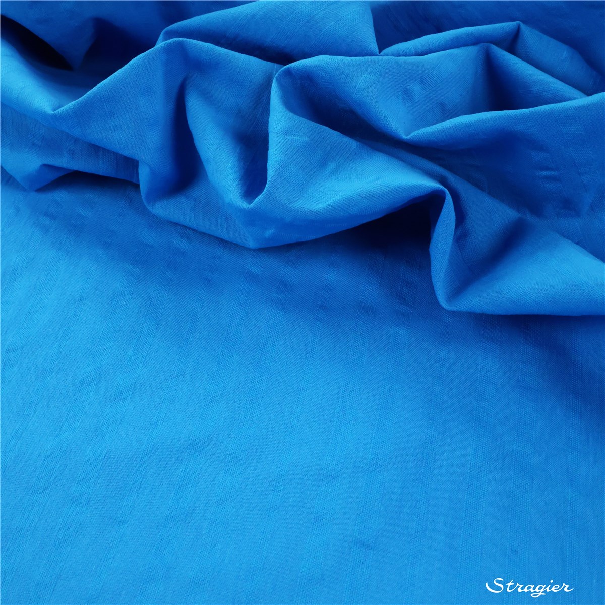 Seersucker Pur Coton - uni - Bleu Sarcelle 