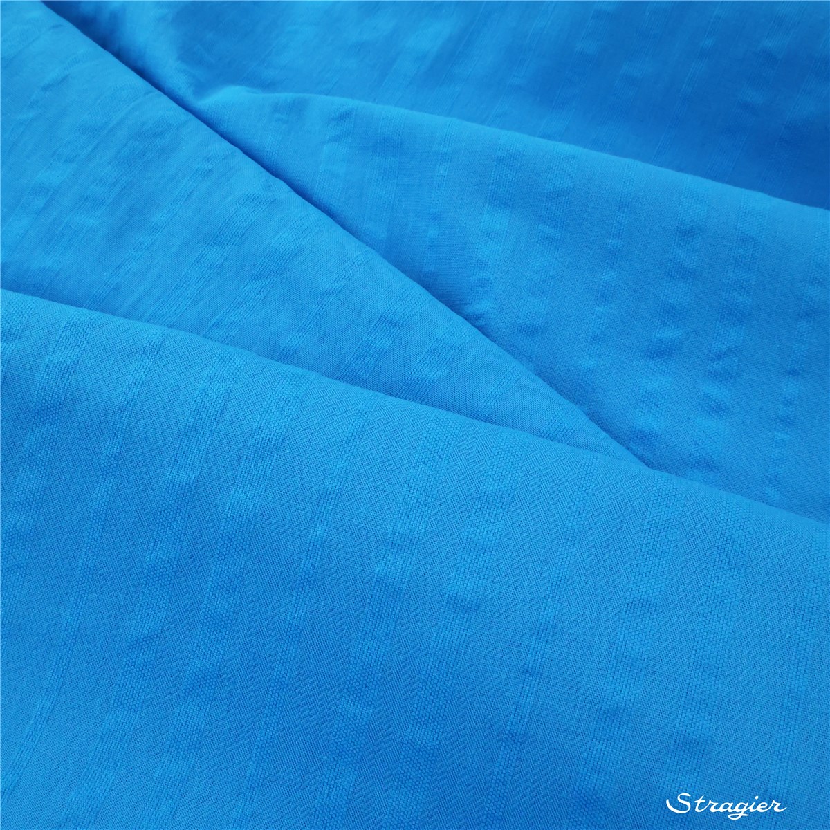 Seersucker Pur Coton - uni - Bleu Sarcelle 