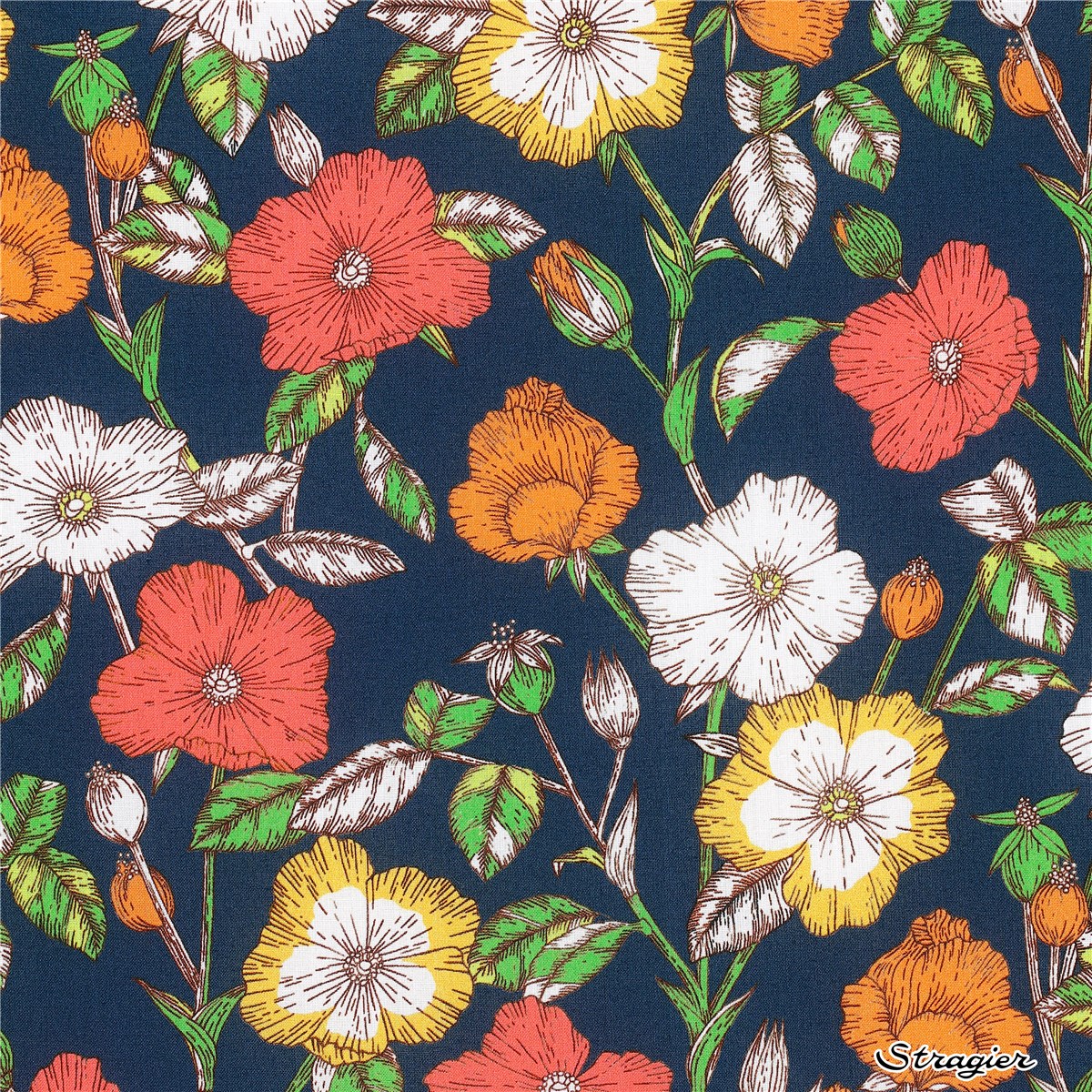 Liberty Tana Lawn BIO - Wild Petals - Midnight