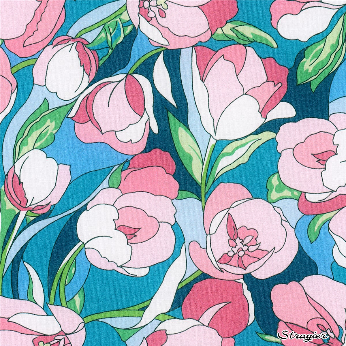 Liberty Tana Lawn BIO - Alberta Tulip - Vert Canard 