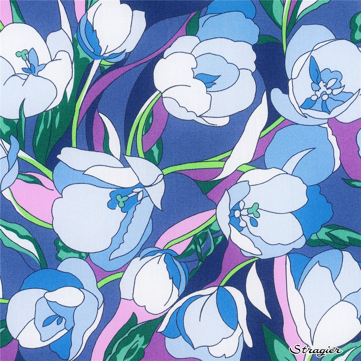 Liberty Tana Lawn BIO - Alberta Tulip - Midnight