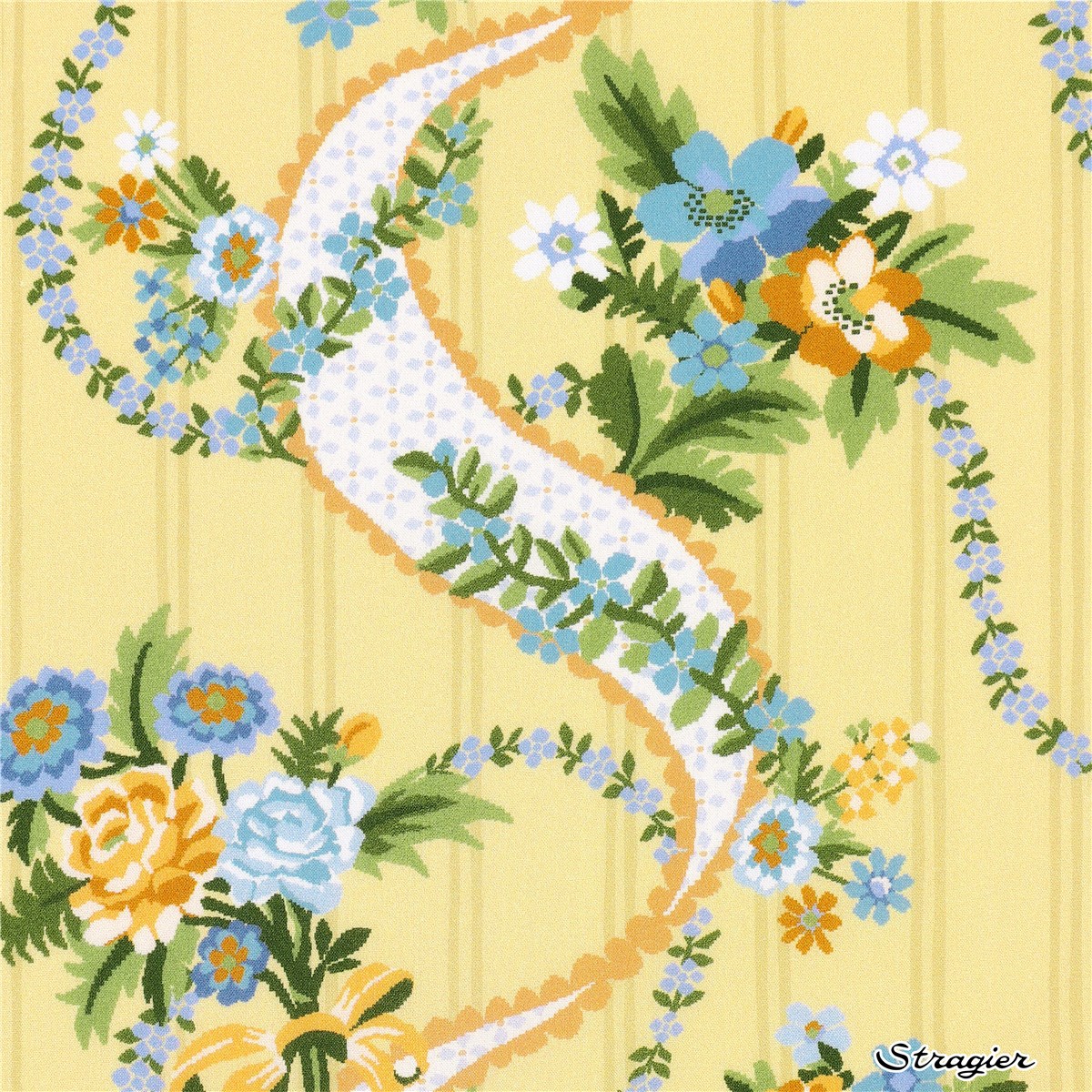 Liberty Tana Lawn - Ribbon Cascade - Lemon