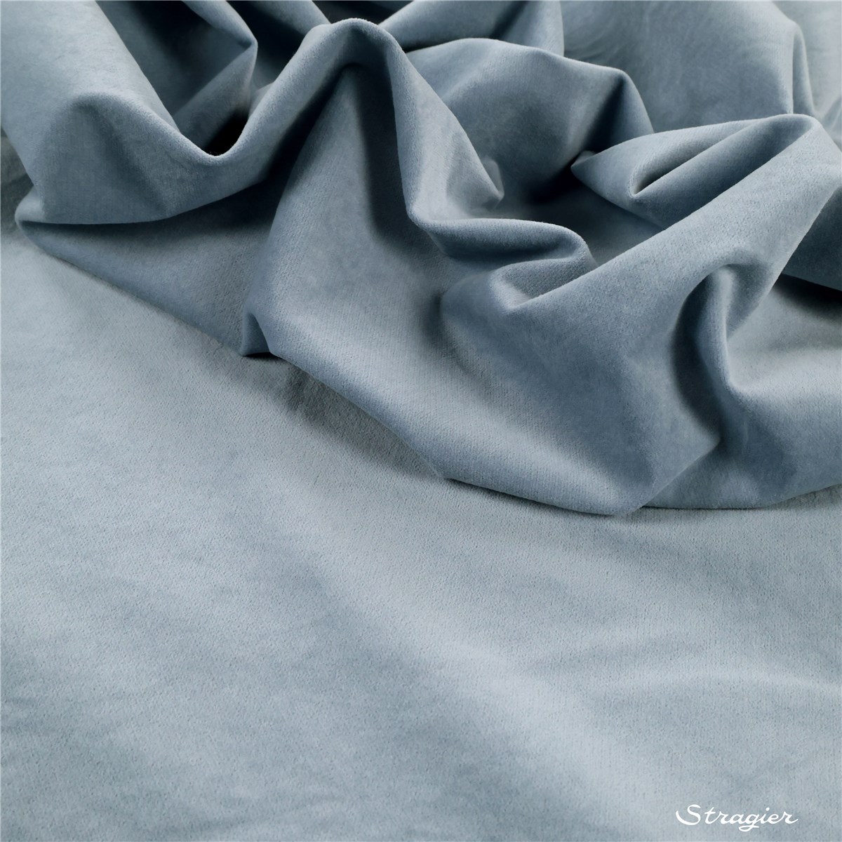 Velvet - stretch - Uni - Bleu fumée