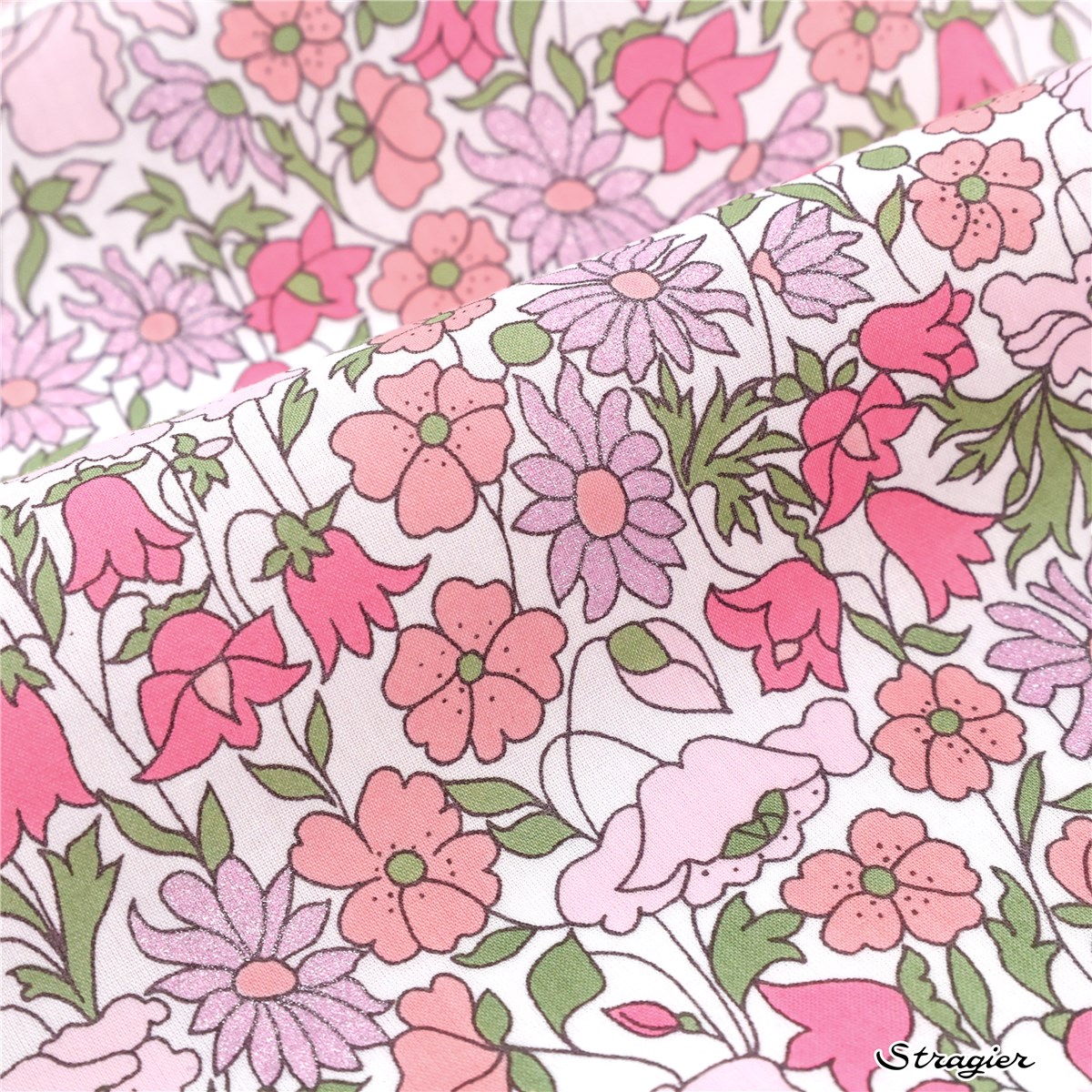 Liberty Tana Lawn - 4095 Poppy and Daisy - Rose scintillant 