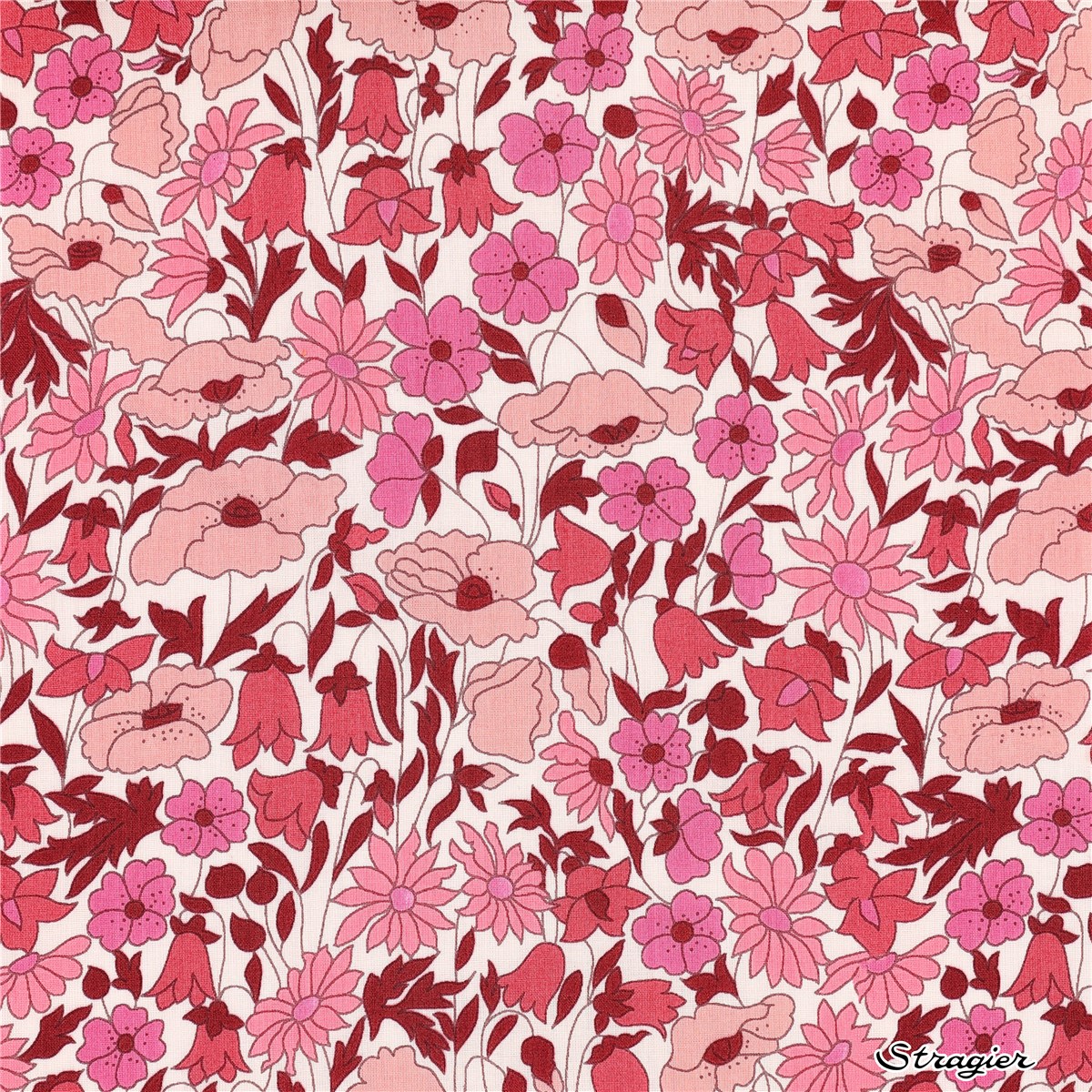 Liberty Tana Lawn - 4095 Poppy and Daisy - Rose Framboise