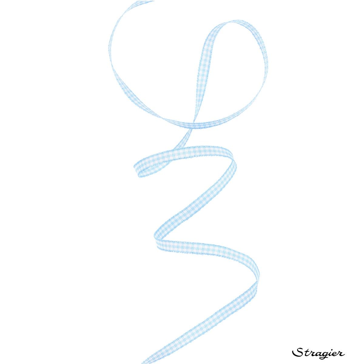 Ruban - mini Vichy - Bleu Ciel - 5 mm