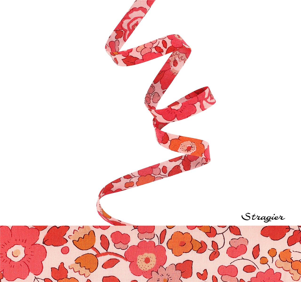 Biais Liberty - 2019 Betsy - Rose Corail - 10 mm