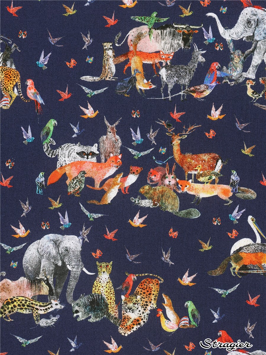 Liberty Tana Lawn BIO - Jungle Crumble - Marine