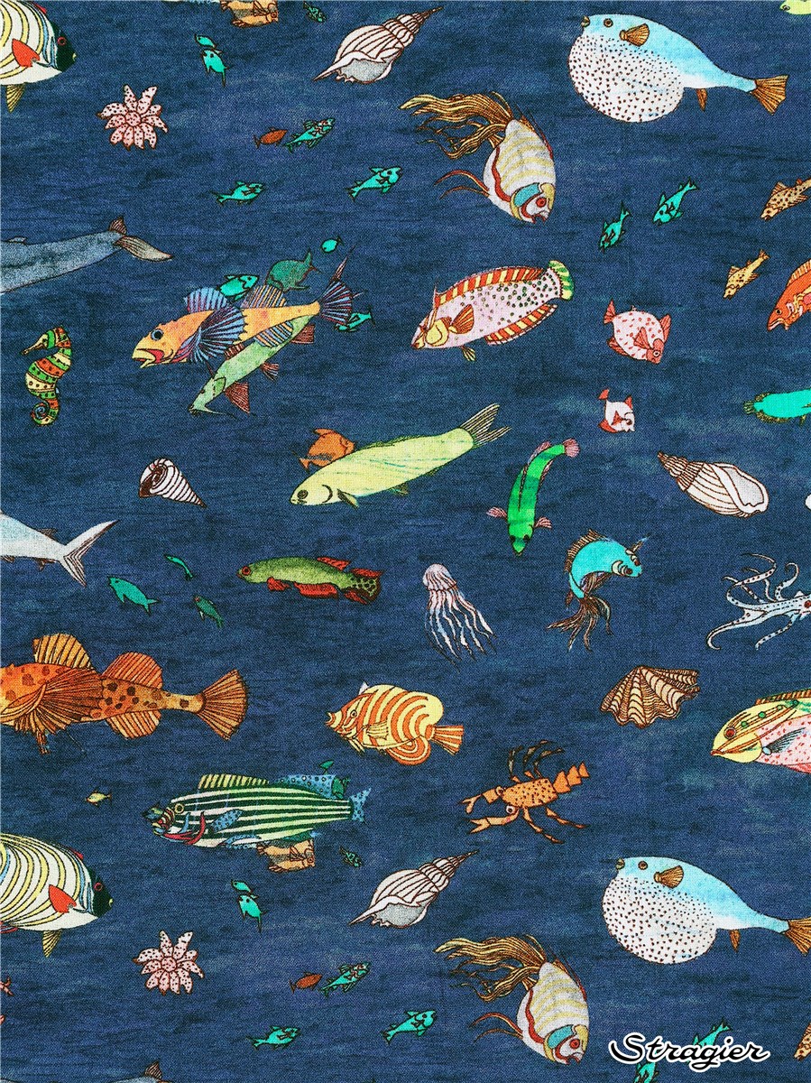 Liberty Tana Lawn BIO - Brian's Aquarium - Bleu