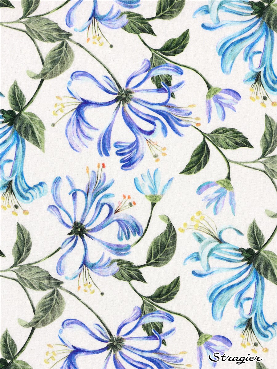 Liberty Tana Lawn - Honeysuckle dance - Bleu