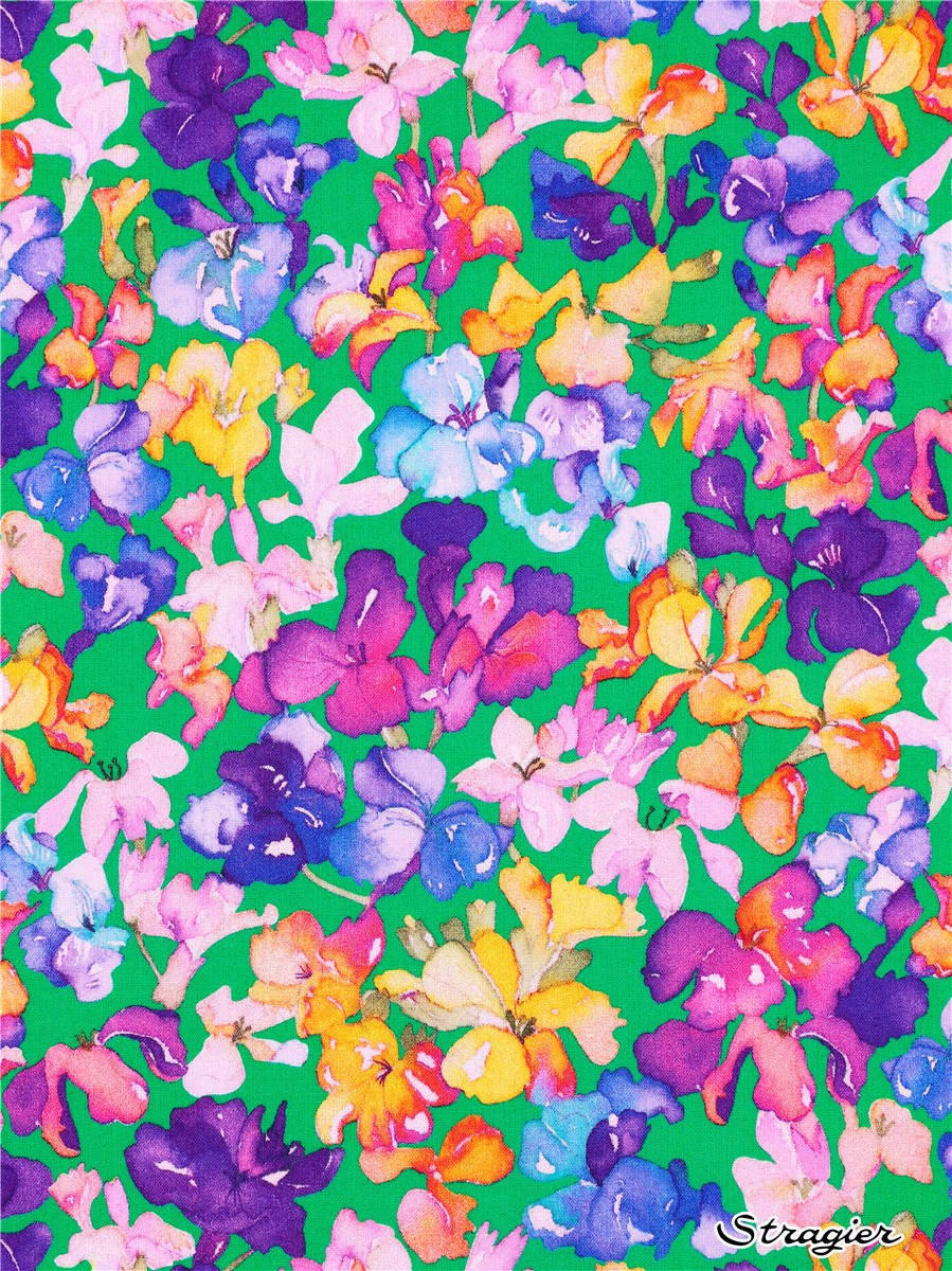 Liberty Tana Lawn - Lily Jane - Emeraude-Orchidée 