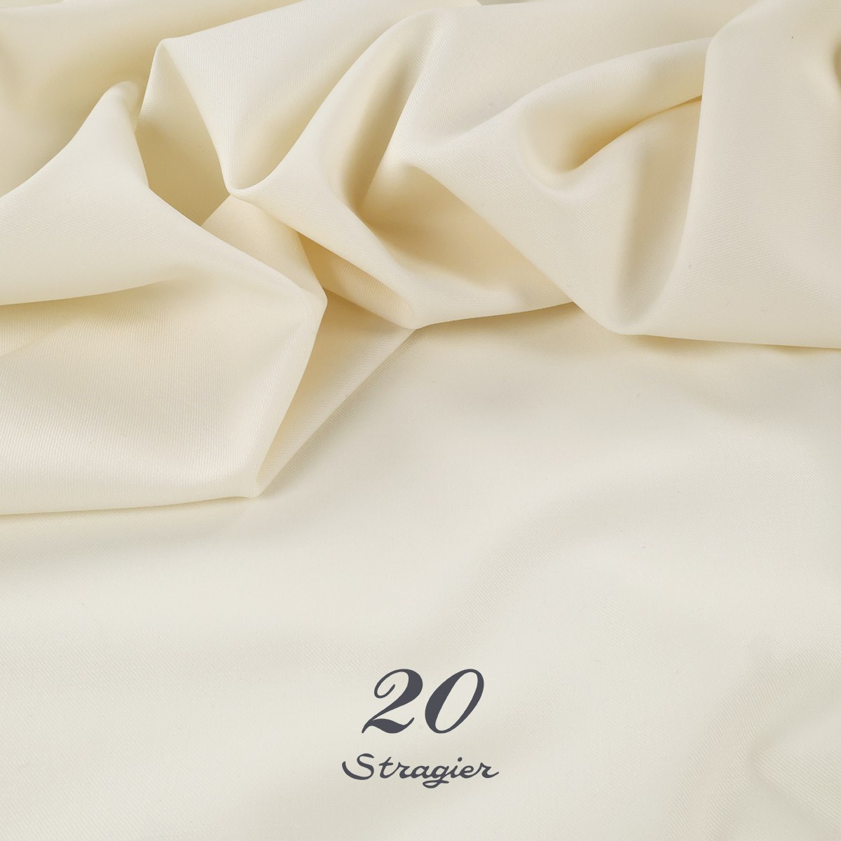 Gabardine de laine extensible - Uni - Ivoire Stragier 