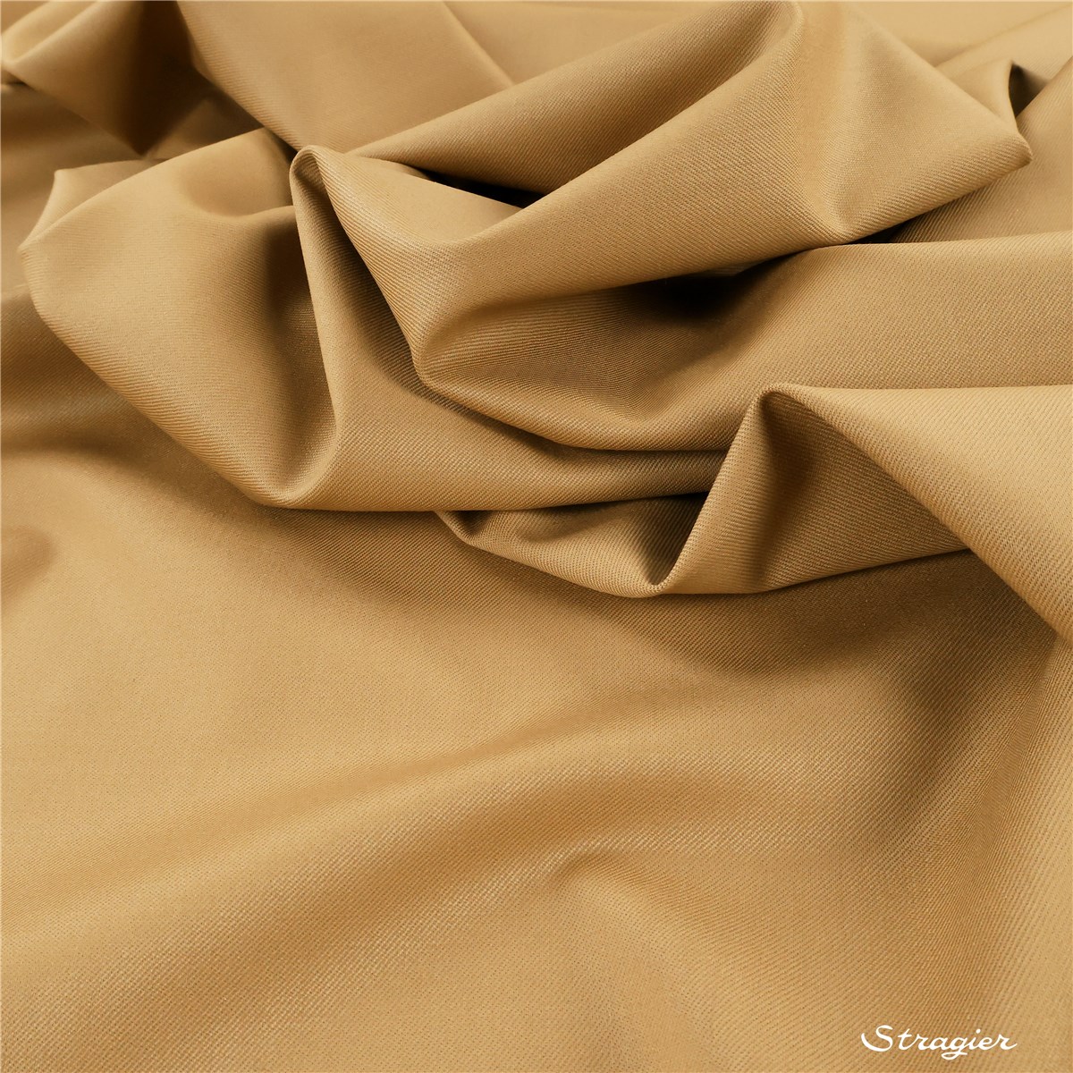 Gabardine de laine extensible - Uni - Camel